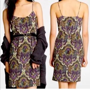 J Crew Silk paisley dress size 4